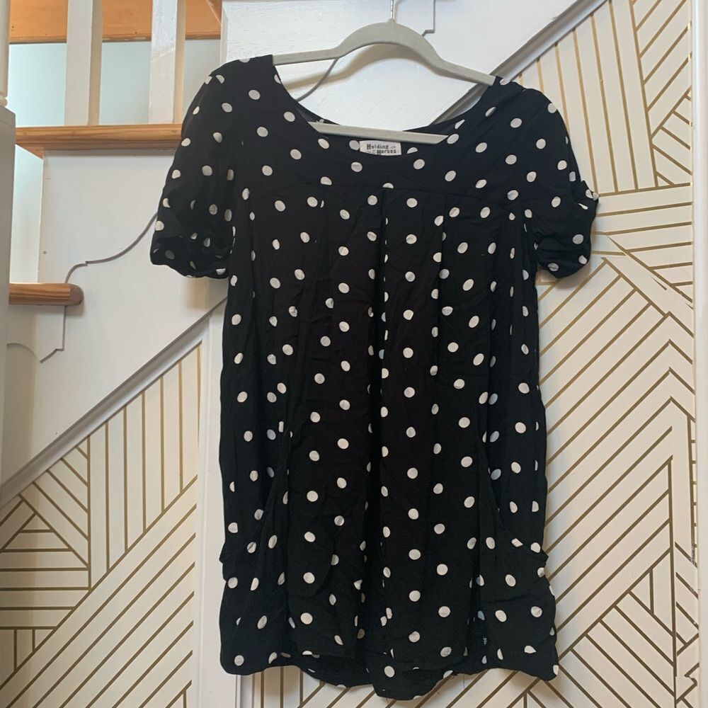 Anthropologie Holding Horses Polka Dot Blouse